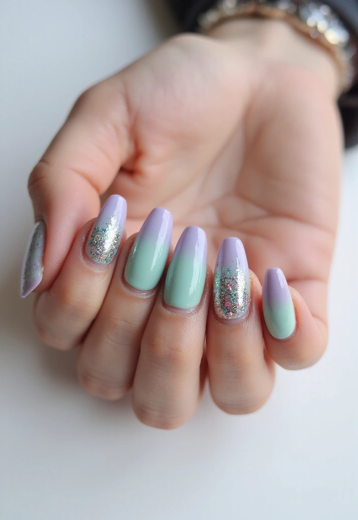 28 Medium Acrylic Nail Ideas for Versatile Beauty - 8. Ombre Elegance with Eco-Colors