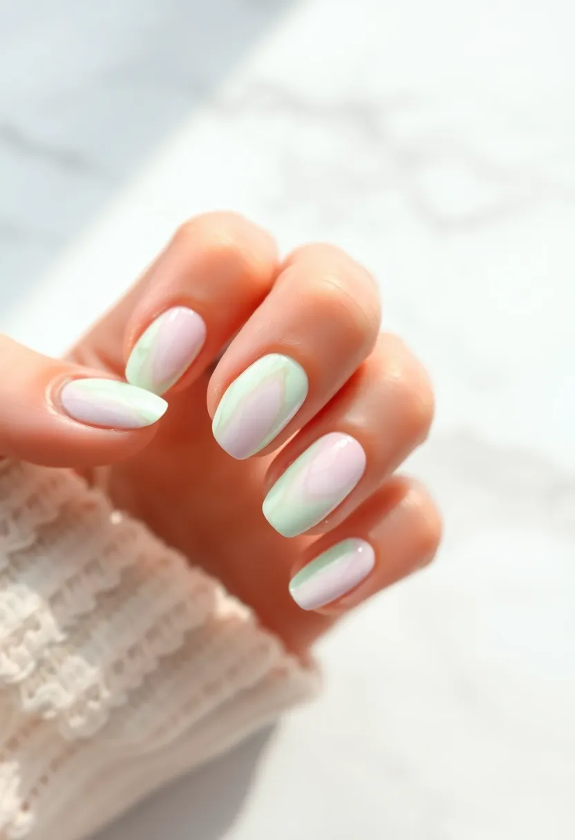 28 Natural Nail Ideas for Healthy Shining Simplicity - 18. Subtle Marble Effect