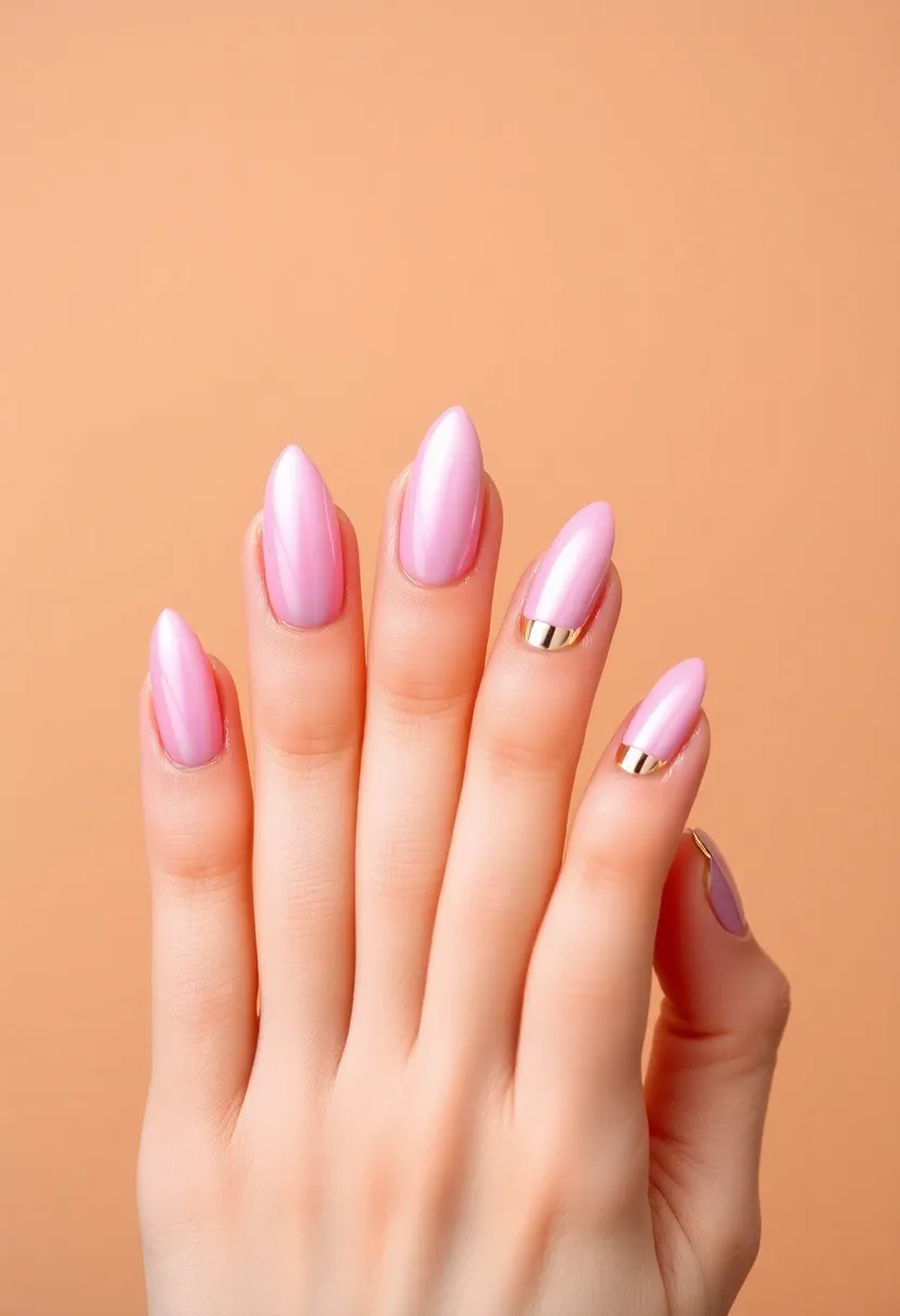 28 Shiny Chrome Nail Ideas for Futuristic Glam - 15. Blush Pink Chrome