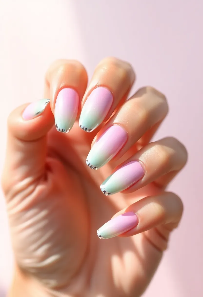 28 Shiny Chrome Nail Ideas for Futuristic Glam - 16. Chrome Watercolor Effect