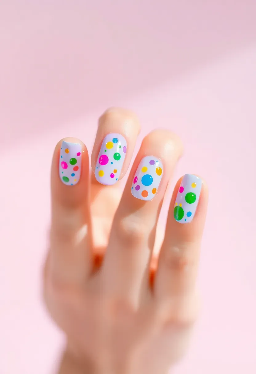 28 Shiny Chrome Nail Ideas for Futuristic Glam - 20. Chrome Dots and Bubbles