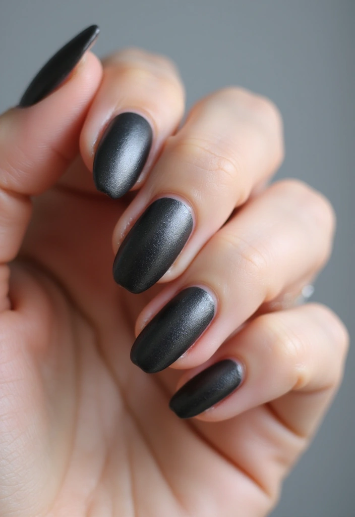 28 Shiny Chrome Nail Ideas for Futuristic Glam - 3. Matte Chrome Accent Nails