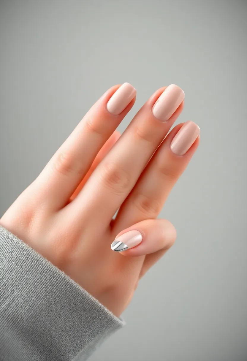 28 Shiny Chrome Nail Ideas for Futuristic Glam - 7. Futuristic Minimalism