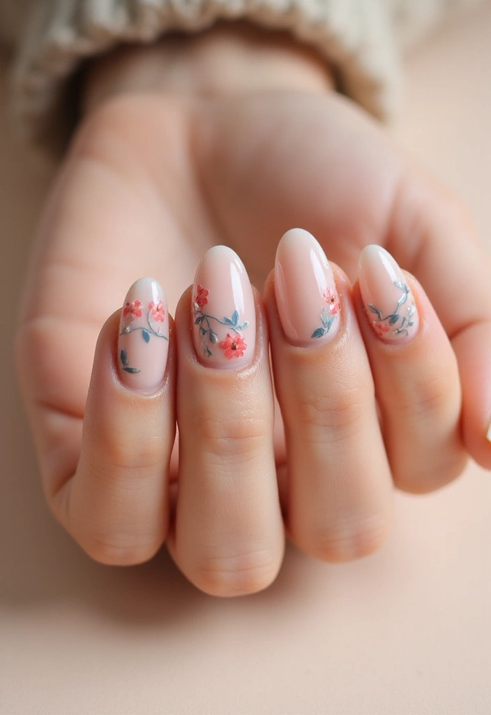 28 Simple Nail Inspo for Minimalist Magic That Wows - 10. Delicate Floral Accents