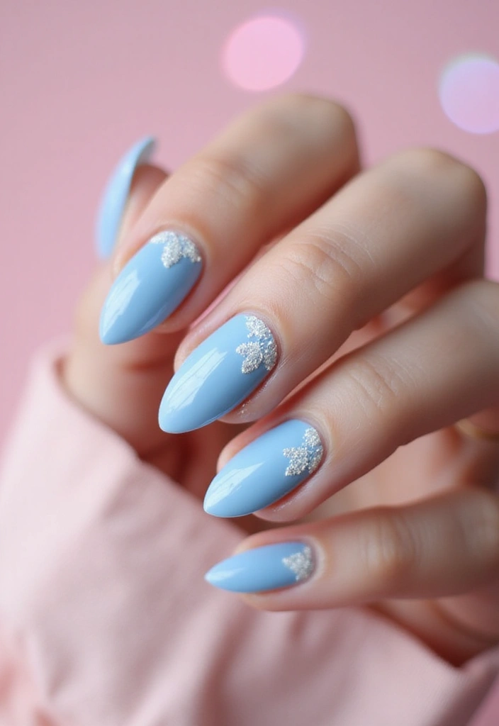 28 Soft Light Blue Nail Ideas for Pastel - 26. Soft Blue with Lace Designs