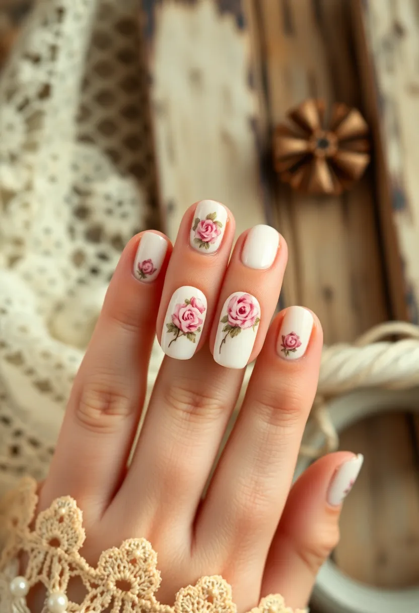 28 Spring 2025 Nail Ideas for Blooming - 15. Vintage Floral Essence