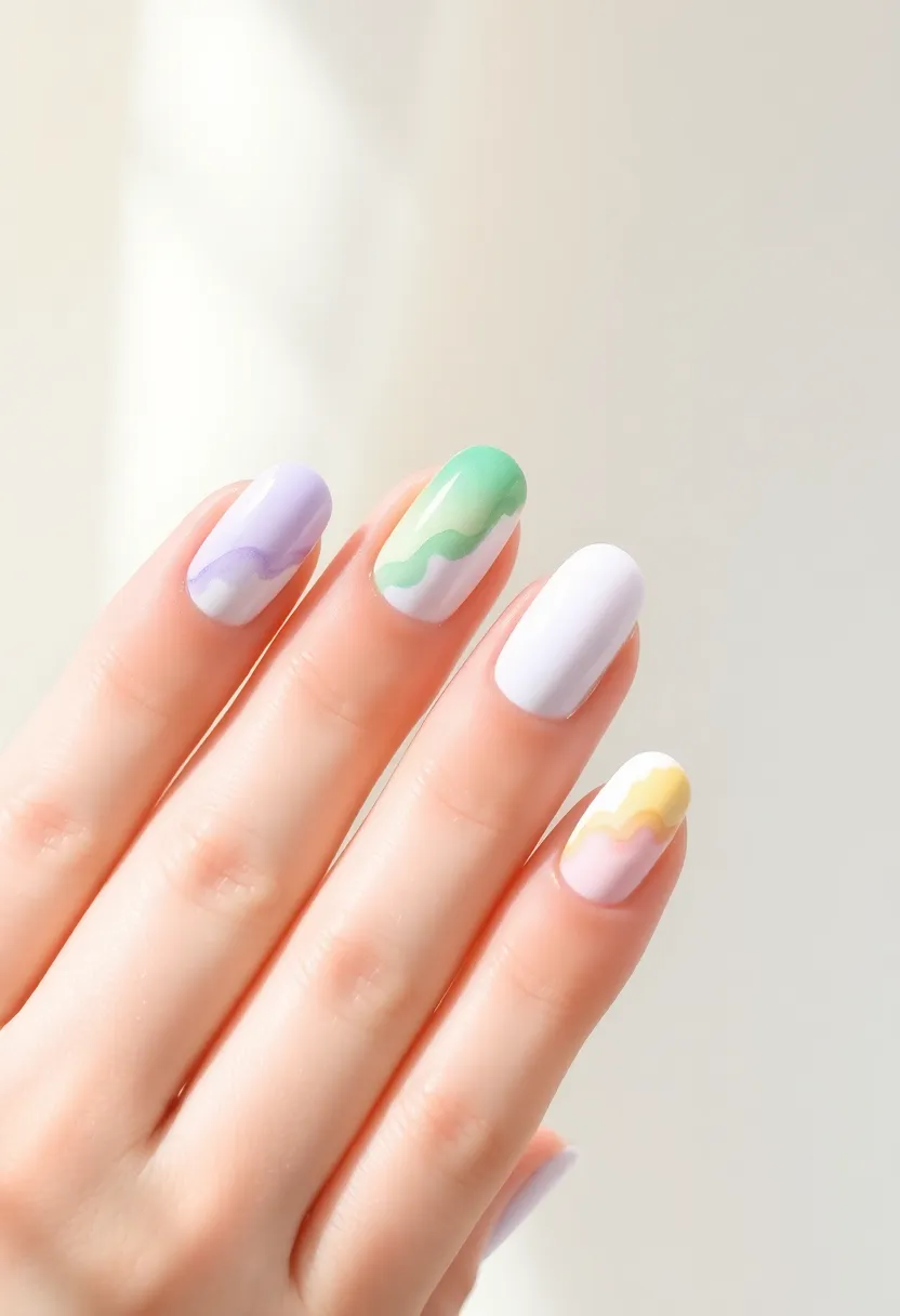 28 Spring 2025 Nail Ideas for Blooming - 18. Watercolor Wonders