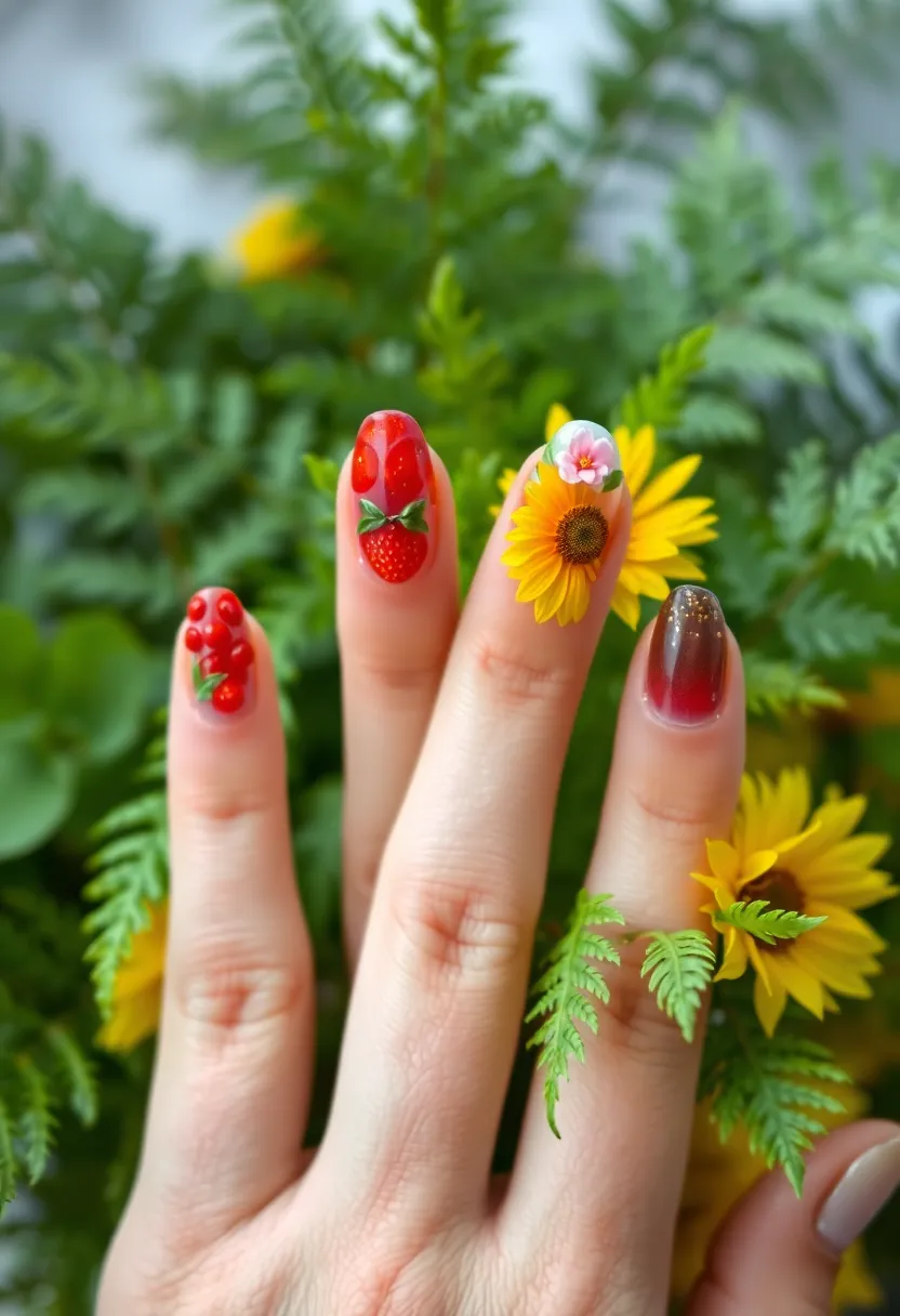 28 Spring 2025 Nail Ideas for Blooming - 19. Nature's Bounty