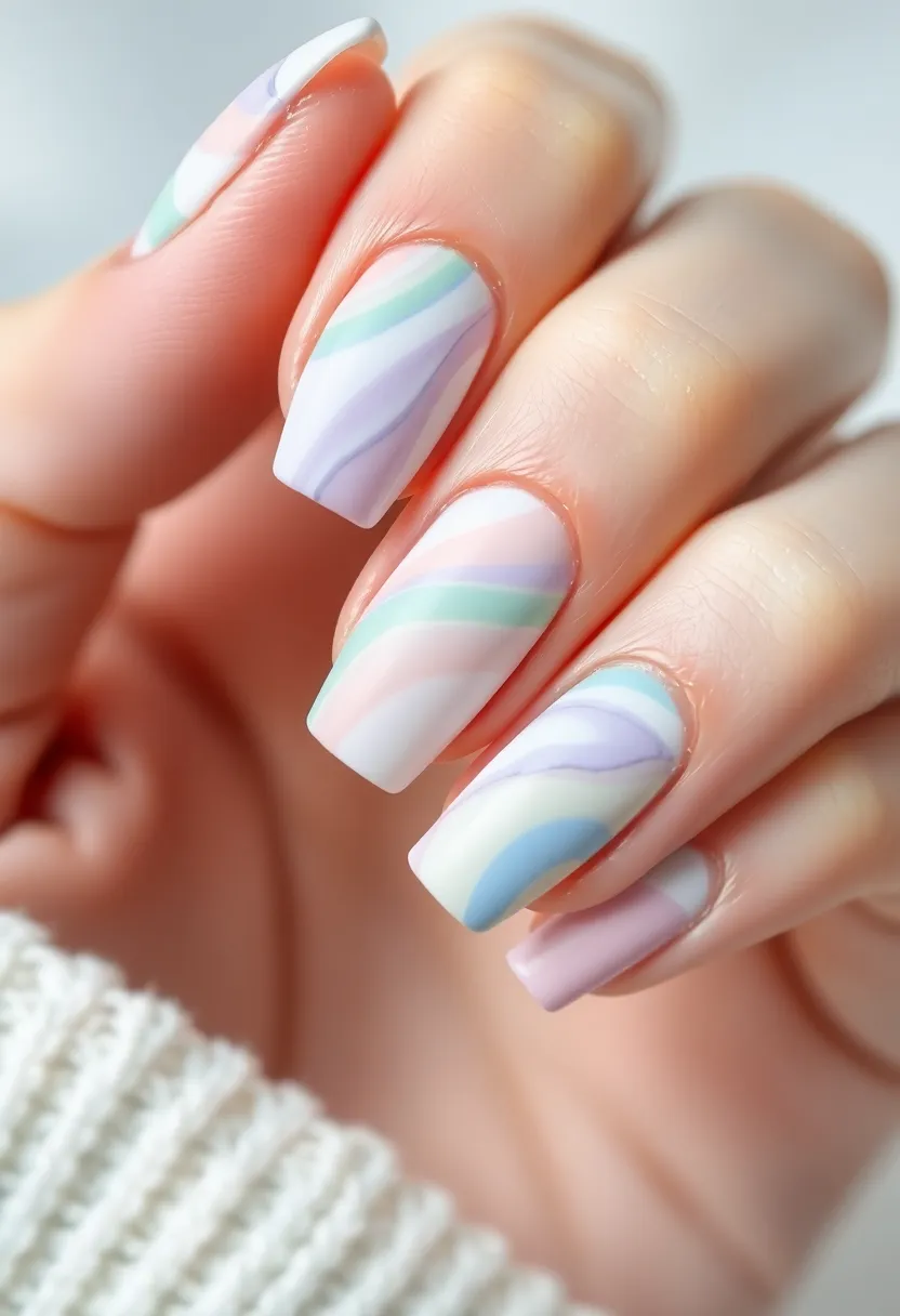 28 Spring 2025 Nail Ideas for Blooming - 24. Soft Marbled Effects