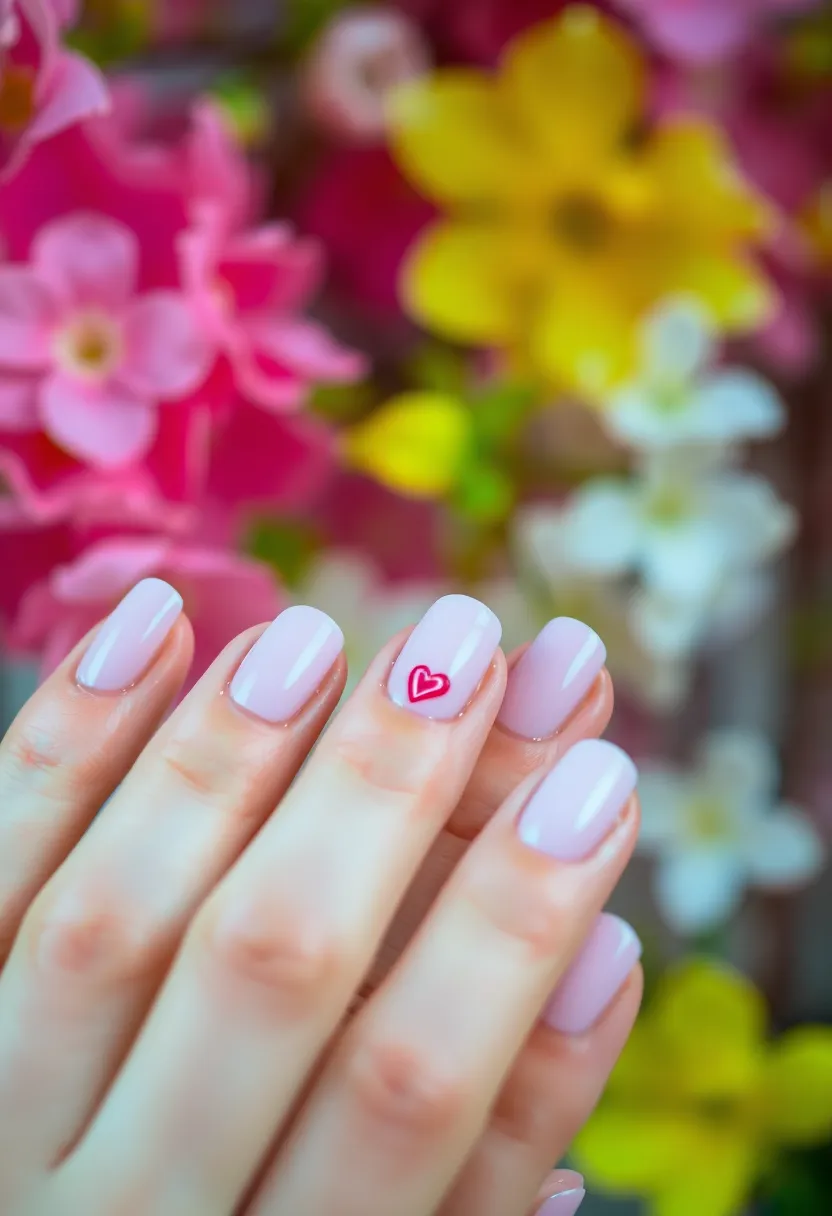 28 Spring 2025 Nail Ideas for Blooming - 25. Sweet Heart Accents