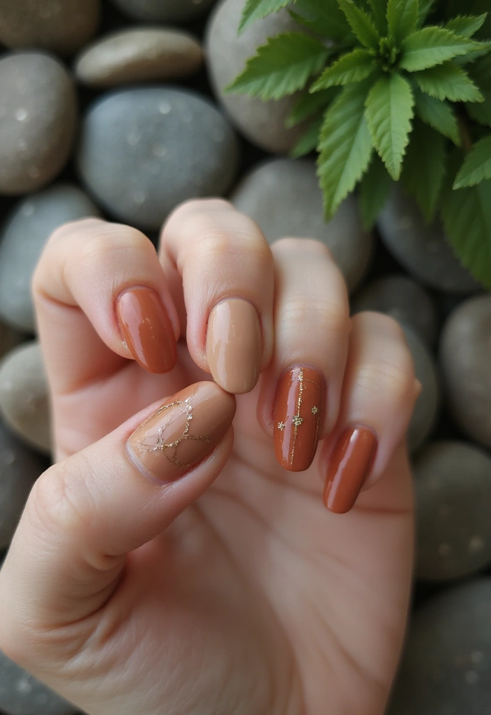 28 Spring 2025 Nail Ideas for Blooming - 4. Earth Tones with a Twist