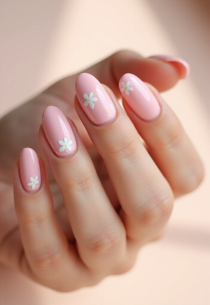 28 Spring 2025 Nail Ideas for Blooming - 5. Minimalist Floral Tips