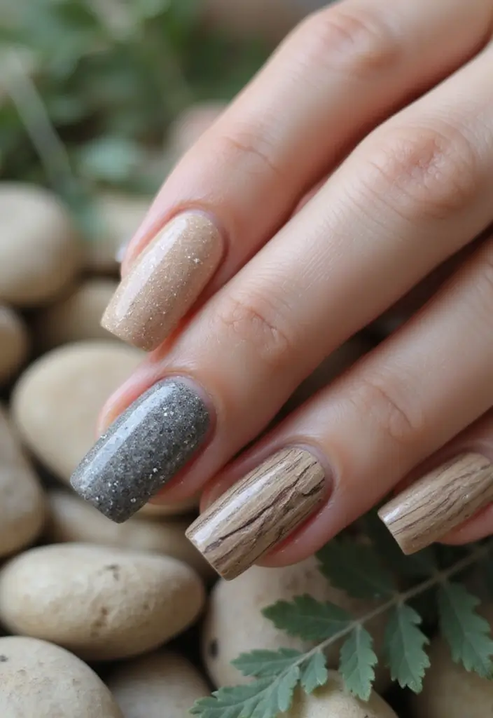 28 Spring 2025 Nail Ideas for Blooming - 6. Nature-Inspired Textures