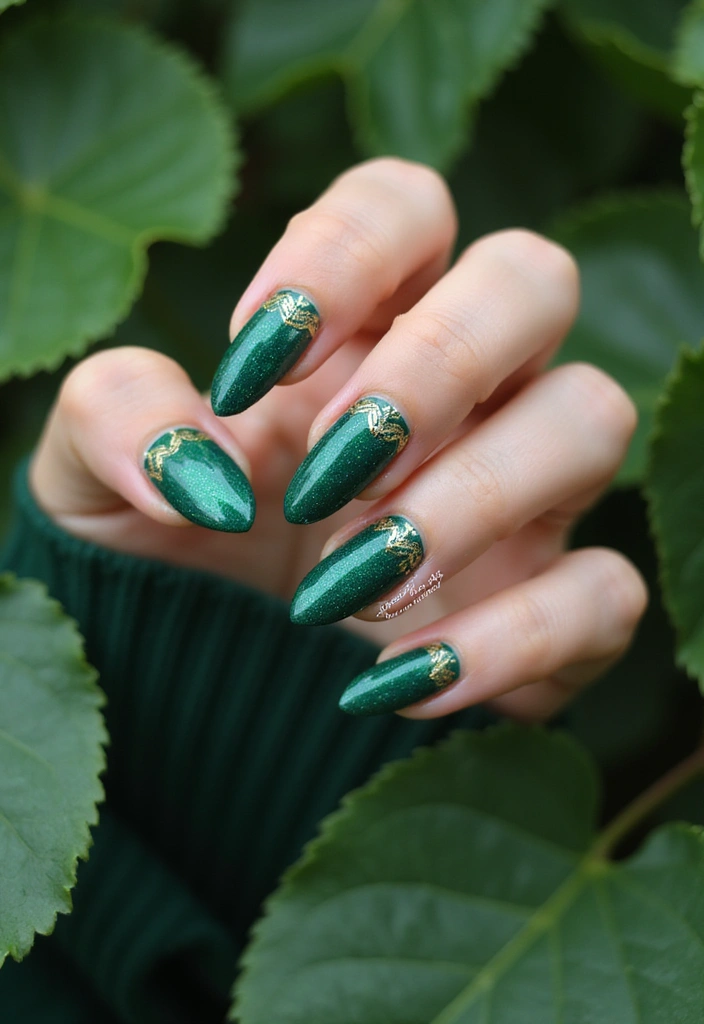 28 Vibrant Green Nail Ideas for Eco-Chic - 1. Emerald Elegance