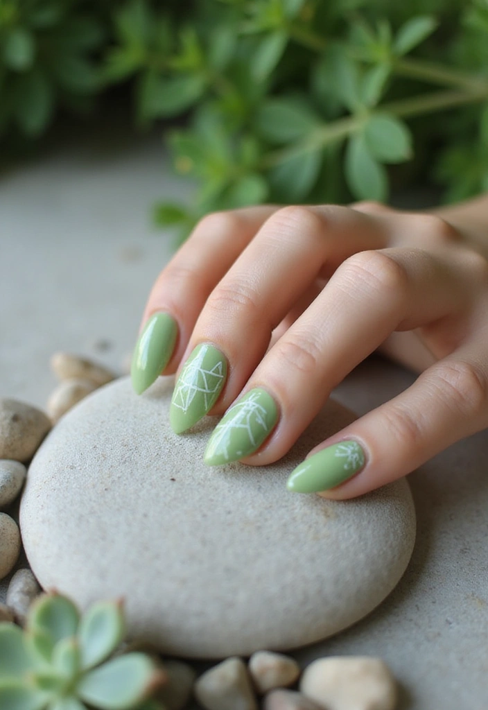 28 Vibrant Green Nail Ideas for Eco-Chic - 12. Matcha Moments