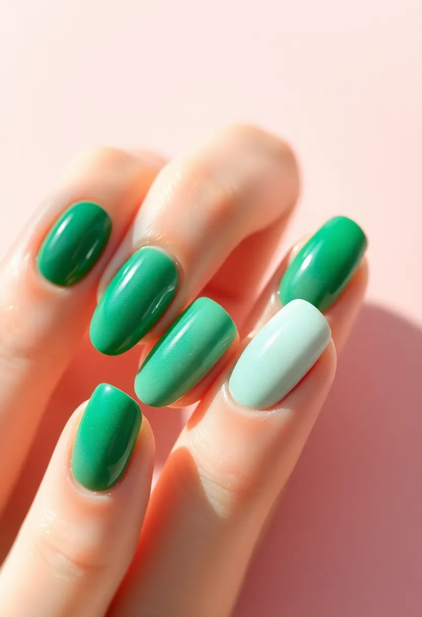 28 Vibrant Green Nail Ideas for Eco-Chic - 23. Watercolor Green