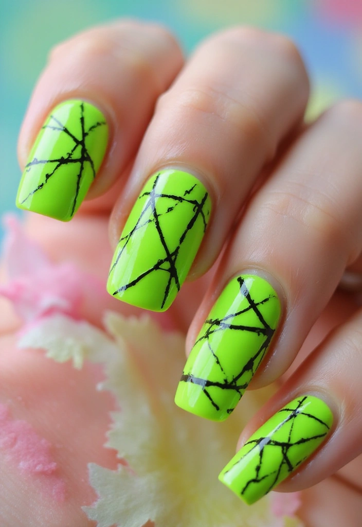 28 Vibrant Green Nail Ideas for Eco-Chic - 4. Neon Green Pop