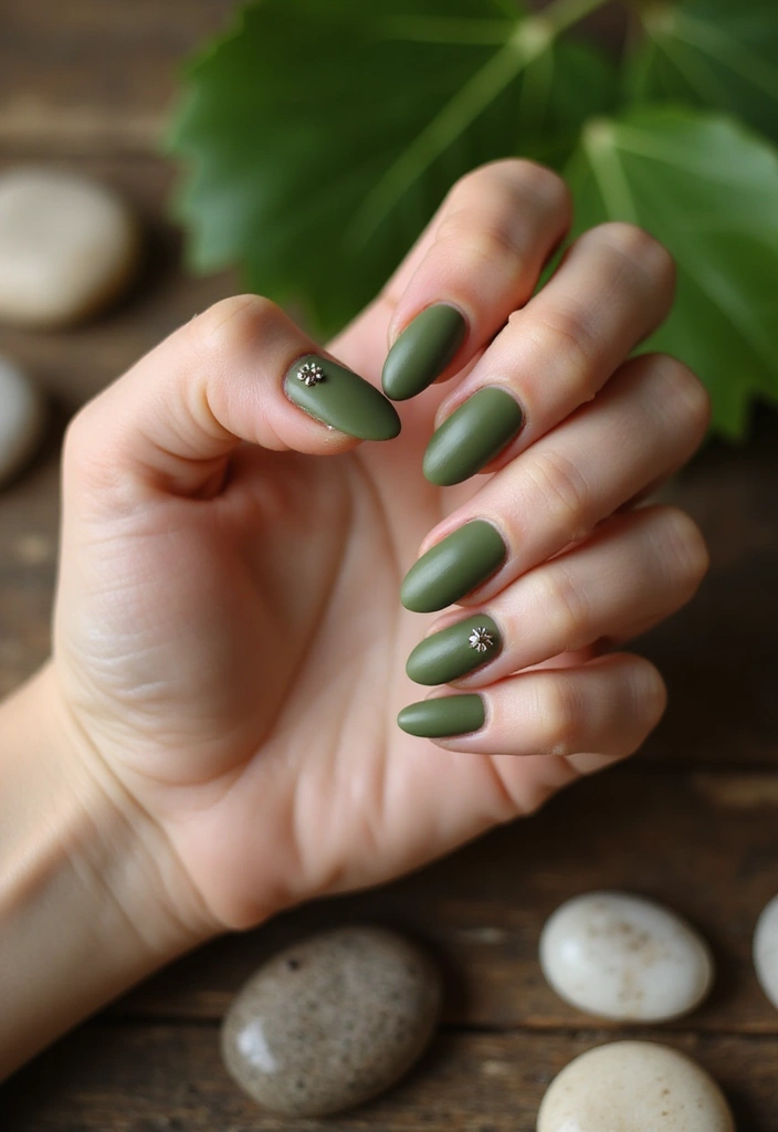 28 Vibrant Green Nail Ideas for Eco-Chic - 5. Olive Branch