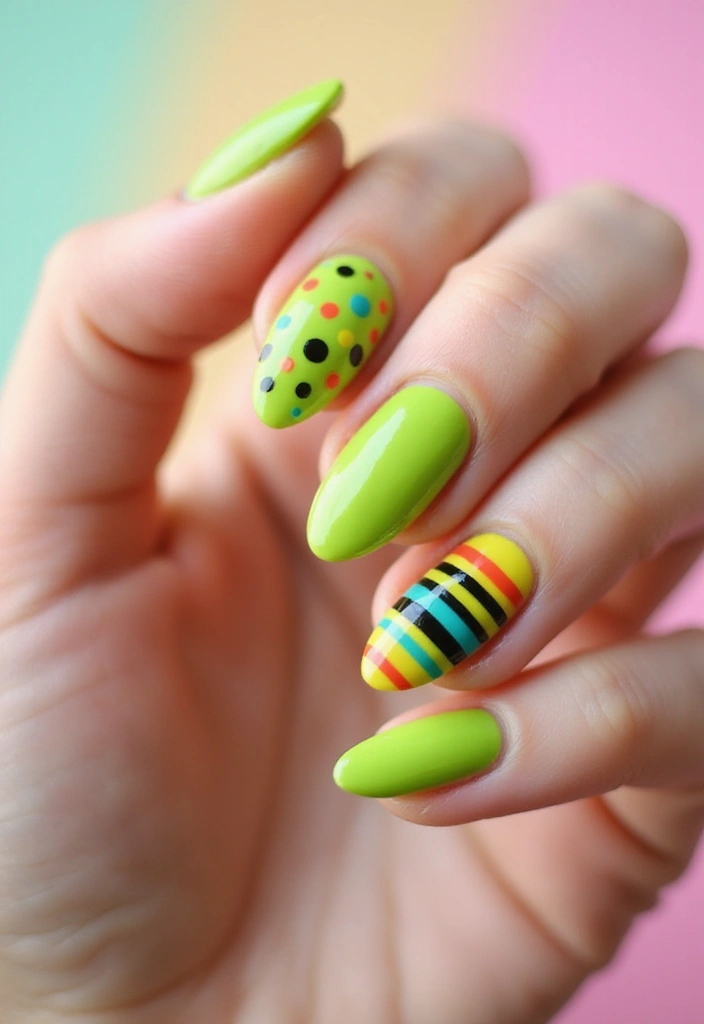 28 Vibrant Green Nail Ideas for Eco-Chic - 6. Lime Delight