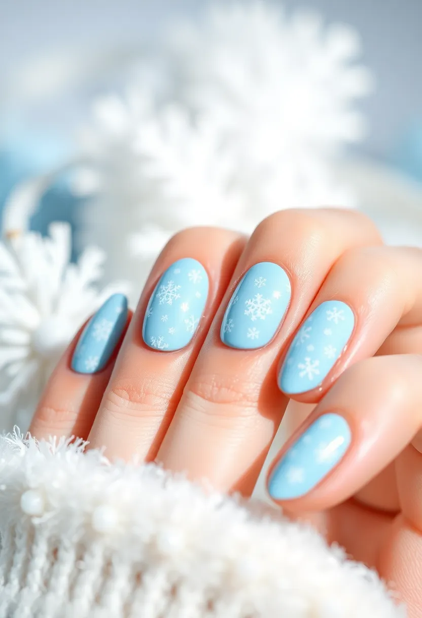 30 Acrylic Christmas Nail Ideas for Holiday - 11. Frosty and Fabulous