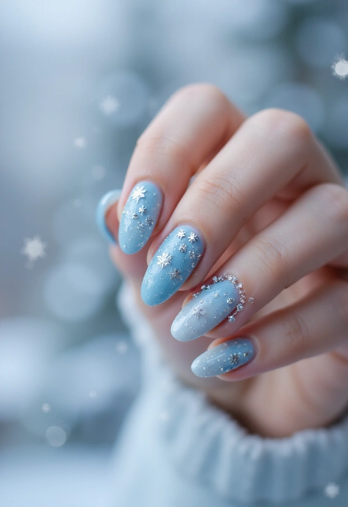 30 Acrylic Christmas Nail Ideas for Holiday - 2. Snowy Wonderland