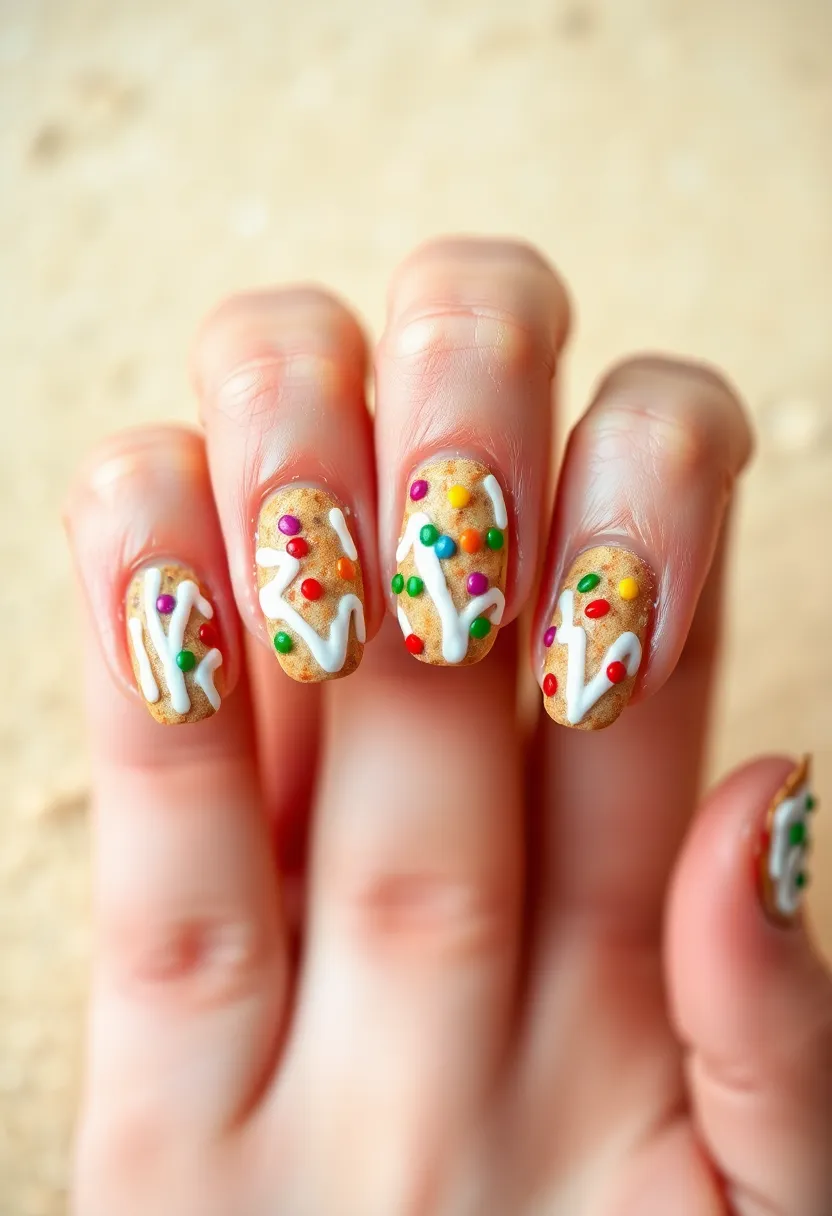 30 Acrylic Christmas Nail Ideas for Holiday - 22. Ginger Snap