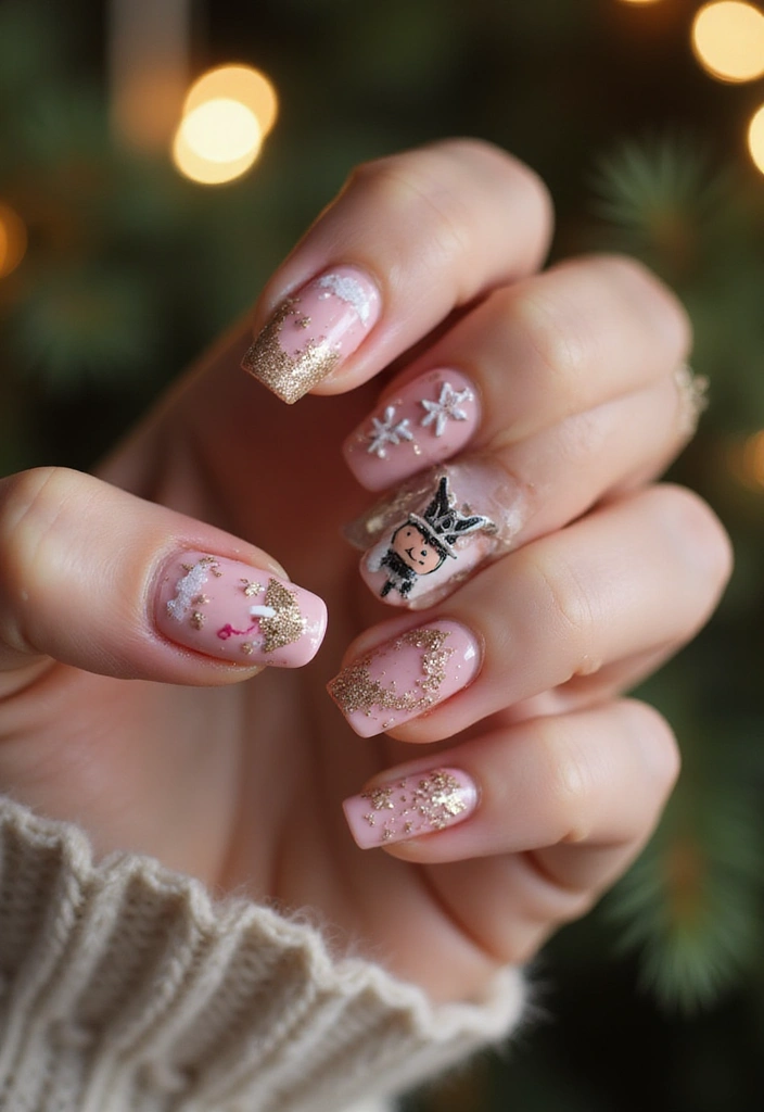 30 Acrylic Christmas Nail Ideas for Holiday - 8. Nutcracker Magic