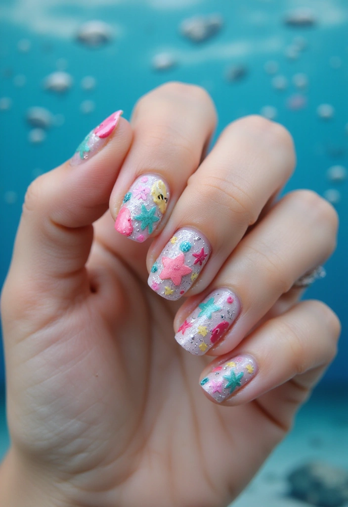 30 Adorable Cute Nail Ideas for Kids' Playful Adventures - 10. Under the Sea