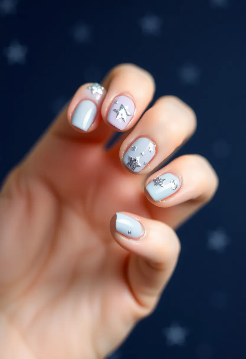 30 Adorable Cute Nail Ideas for Kids' Playful Adventures - 15. Starry Nights