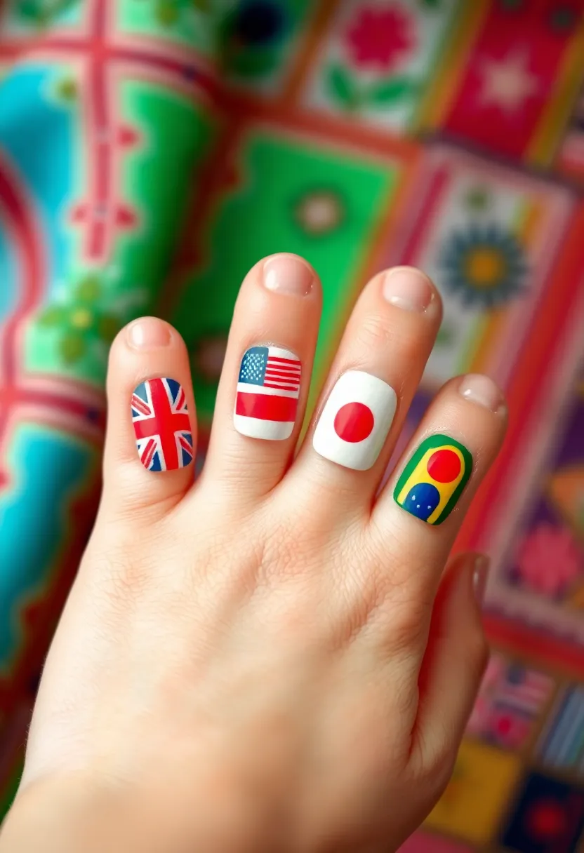 30 Adorable Cute Nail Ideas for Kids' Playful Adventures - 30. Festive Flags