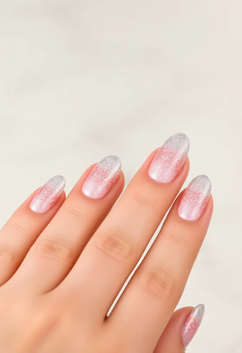 30 Almond Nail Inspo for Sleek Sophistication - 10. Subtle Glitter Gradient