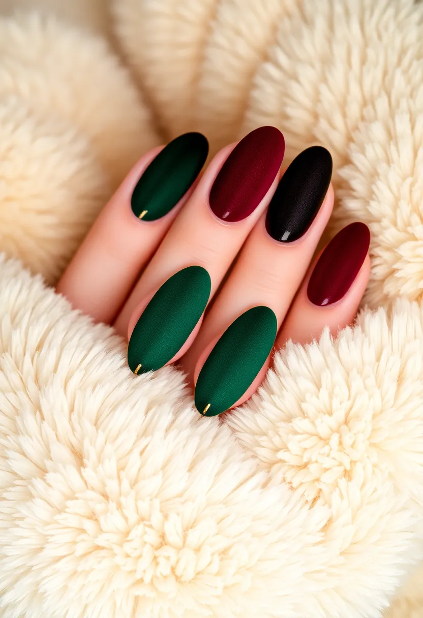 30 Almond Nail Inspo for Sleek Sophistication - 14. Textured Velvet