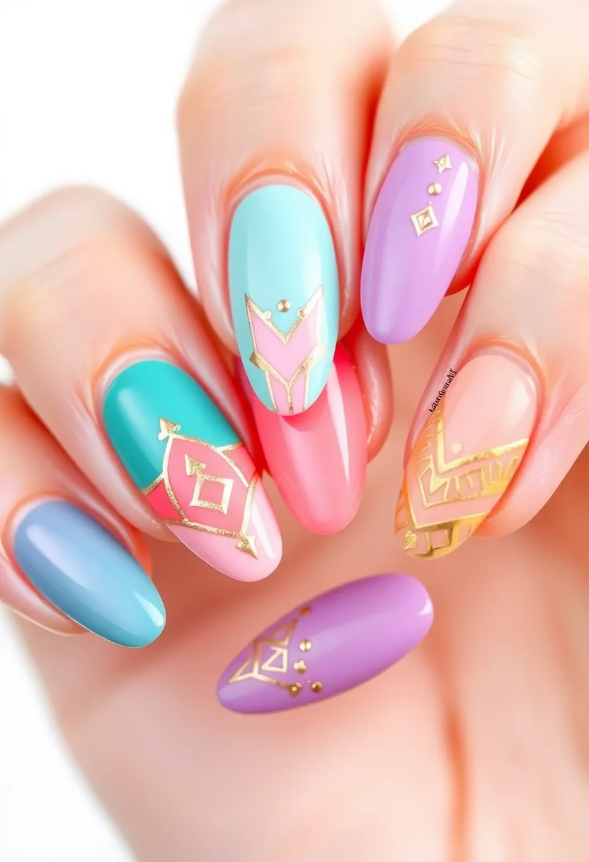 30 Almond Nail Inspo for Sleek Sophistication - 17. Colorful Elements