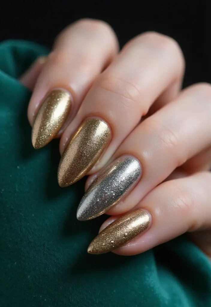 30 Almond Nail Inspo for Sleek Sophistication - 3. Metallic Marvels
