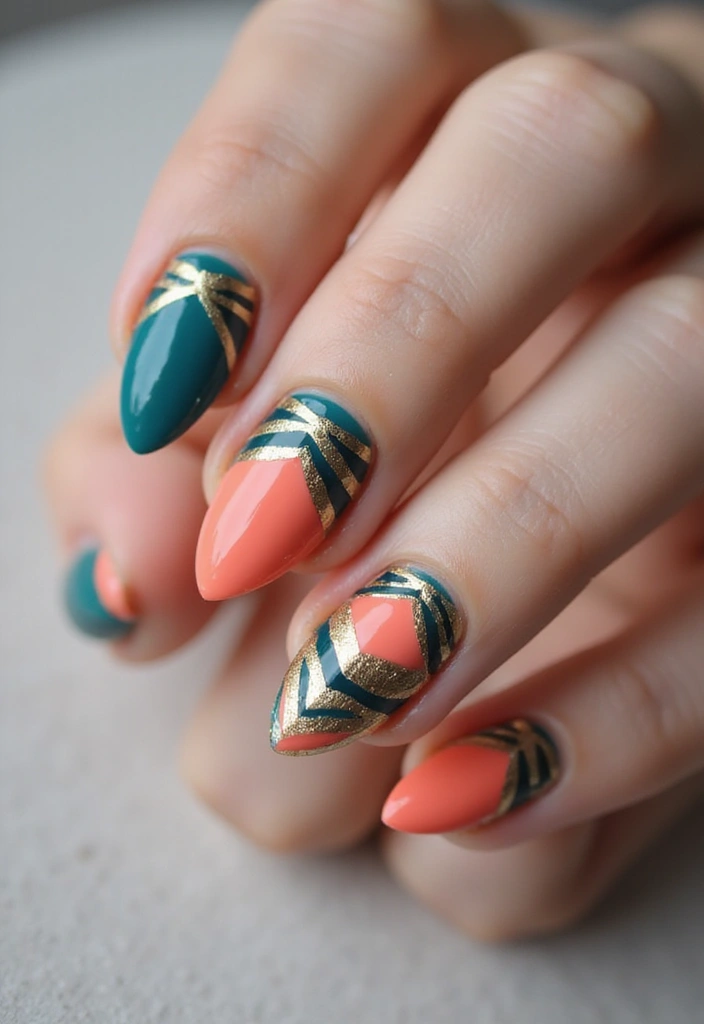 30 Almond Nail Inspo for Sleek Sophistication - 4. Chic Geometric Patterns