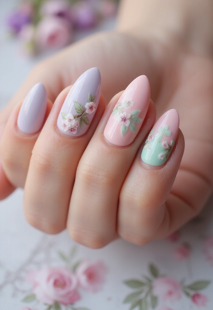 30 Almond Nail Inspo for Sleek Sophistication - 5. Floral Fantasia