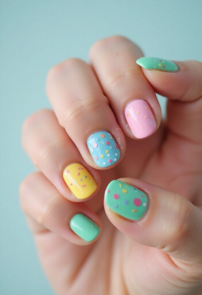 30 Balanced Medium Length Nail Ideas for Versatile Vibes - 14. Sweet Candy Colors