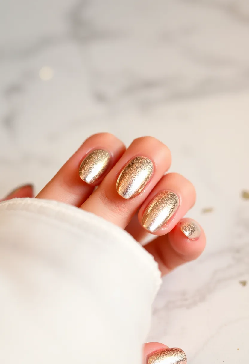 30 Classic Acrylic French Tip Nail Ideas for Eternal Chic - 10. Metallic French Tips