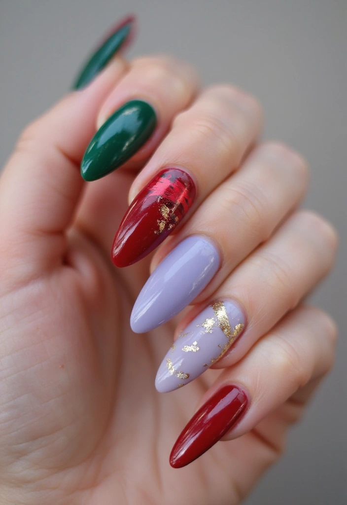 30 Coffin Acrylic Nail Ideas for Dramatic Elegance - 16. Artistic Brush Strokes