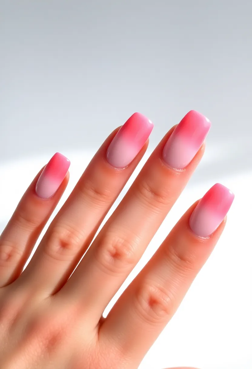 30 Colorful Acrylic French Tip Nail Ideas for Vibrant Twists - 11. Ombre Magic