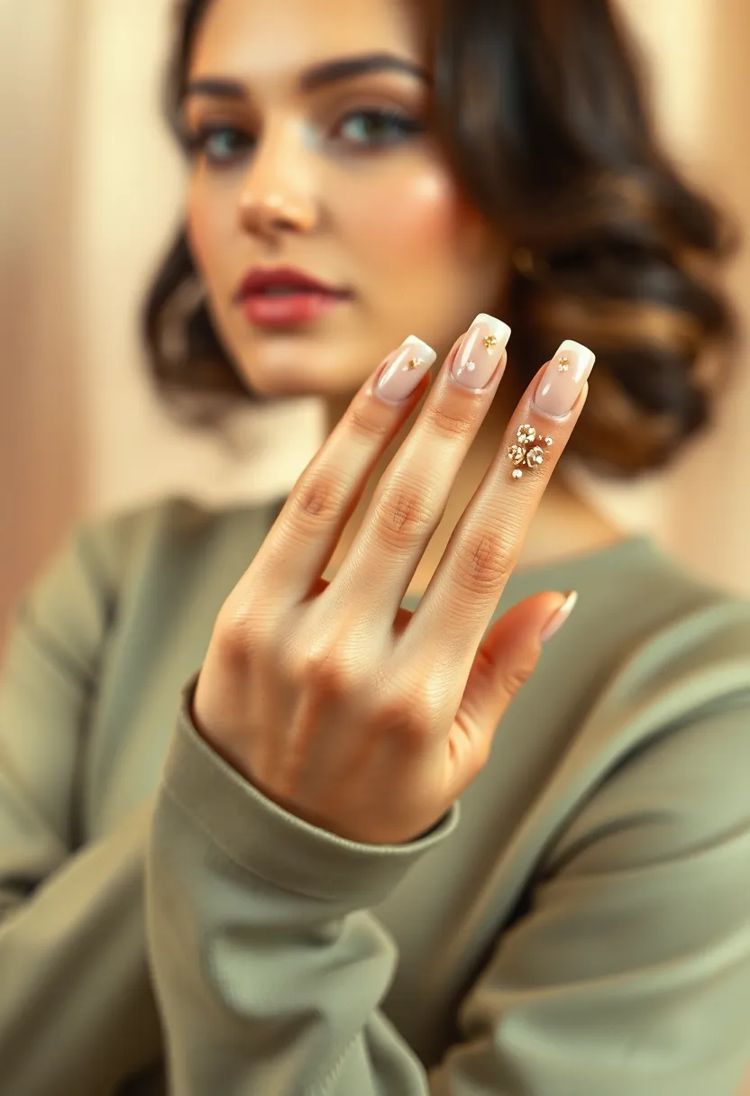 30 Colorful Acrylic French Tip Nail Ideas for Vibrant Twists - 18. Vintage Glam