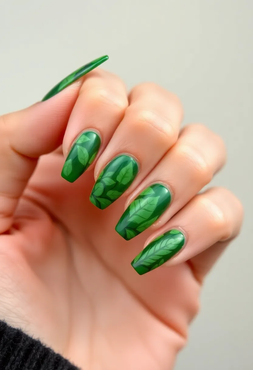 30 Colorful Acrylic French Tip Nail Ideas for Vibrant Twists - 21. Urban Jungle
