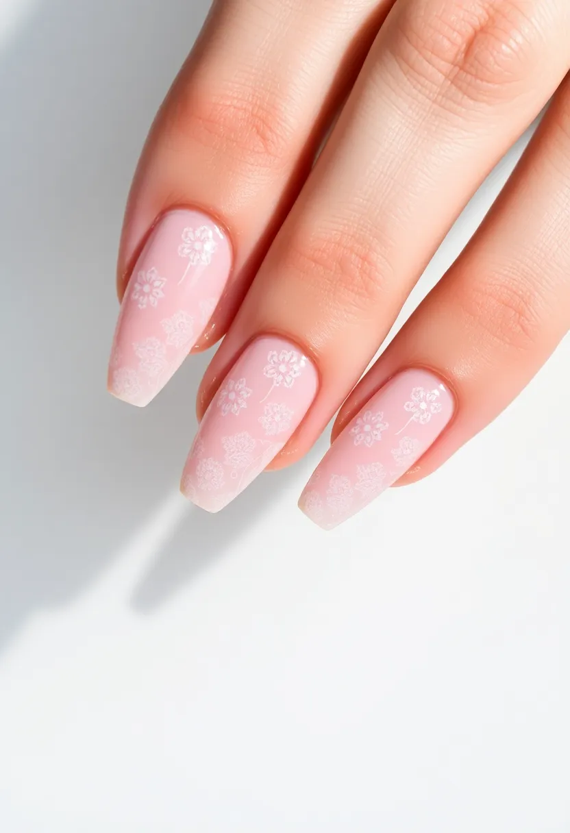 30 Colorful Acrylic French Tip Nail Ideas for Vibrant Twists - 23. Elegant Lace
