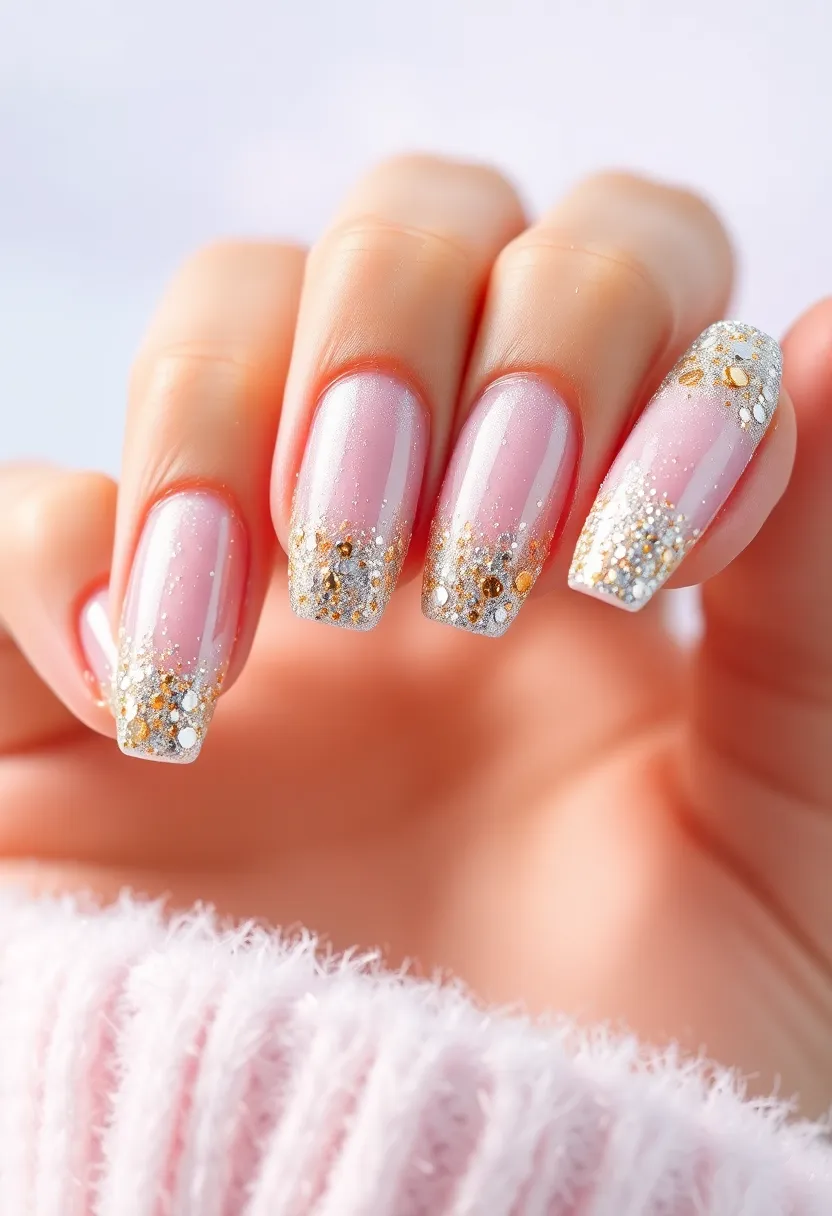 30 Colorful Acrylic French Tip Nail Ideas for Vibrant Twists - 26. Stardust Fantasy