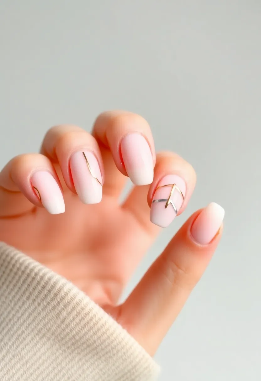 30 Colorful Acrylic French Tip Nail Ideas for Vibrant Twists - 27. Minimalist Lines