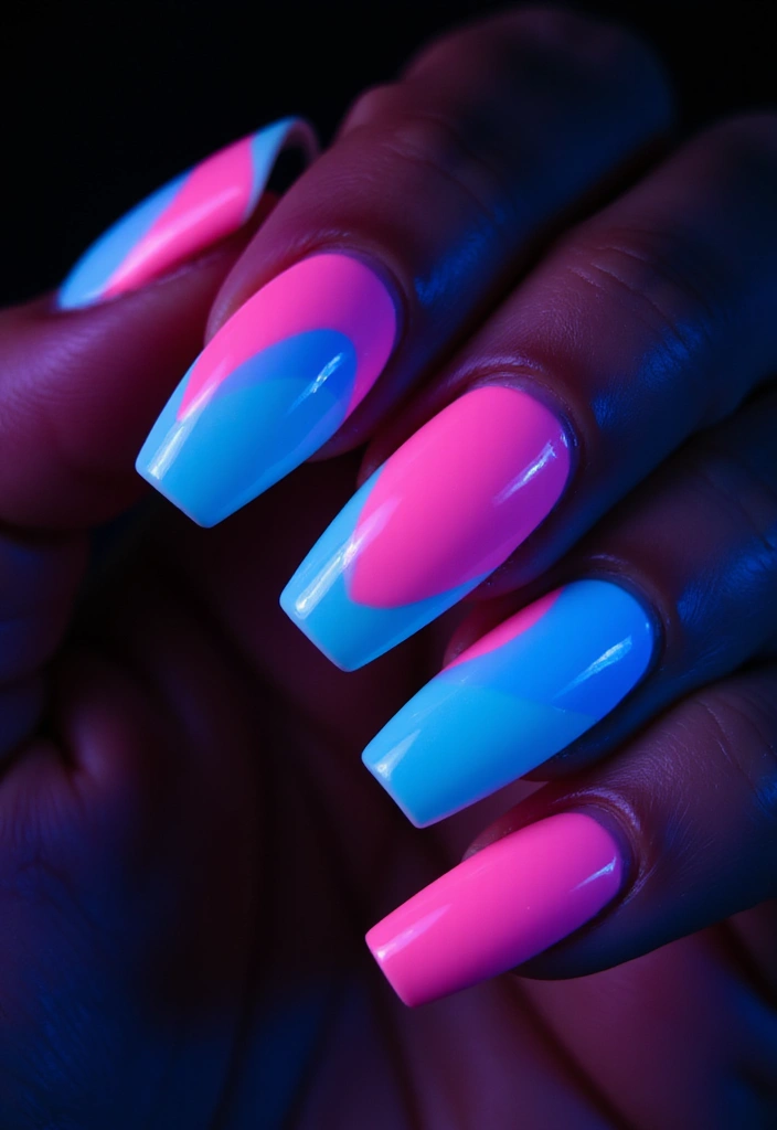 30 Colorful Acrylic French Tip Nail Ideas for Vibrant Twists - 3. Neon Party