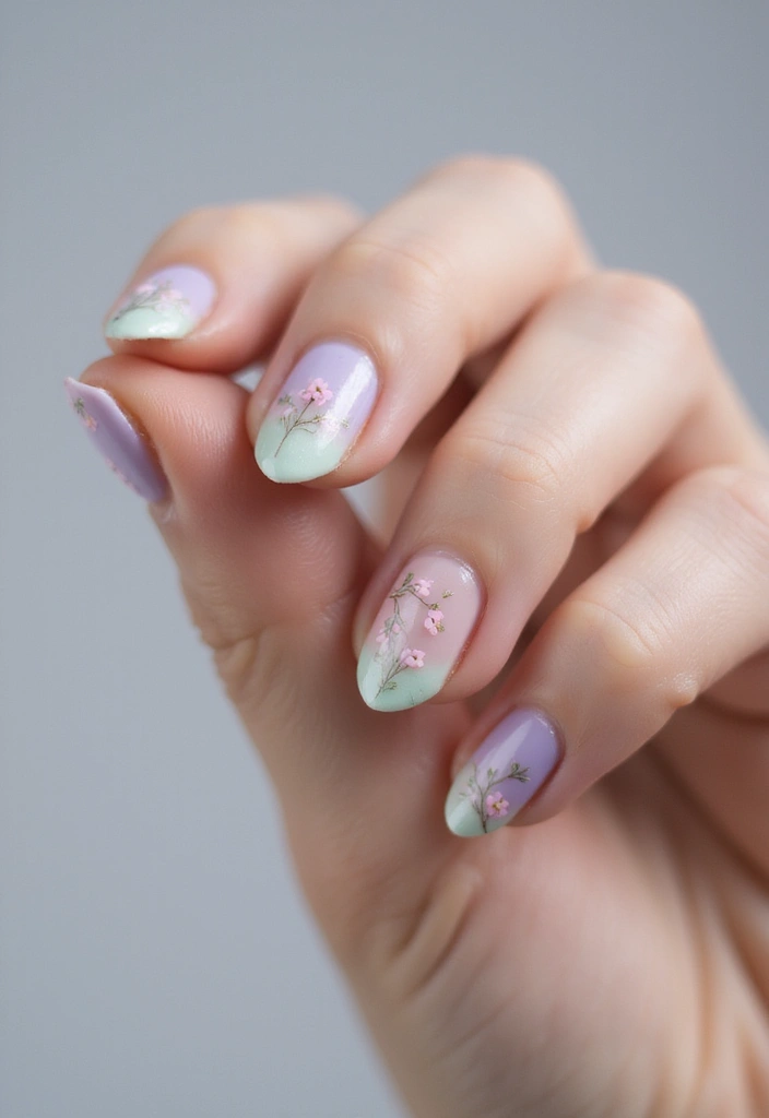 30 Colorful Acrylic French Tip Nail Ideas for Vibrant Twists - 5. Floral Fantasy