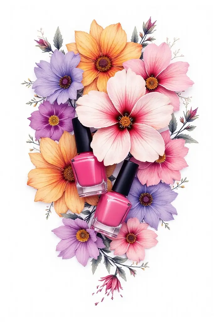 30 Creative Nail Logo Ideas for Branding - 2. Vibrant Floral Motifs