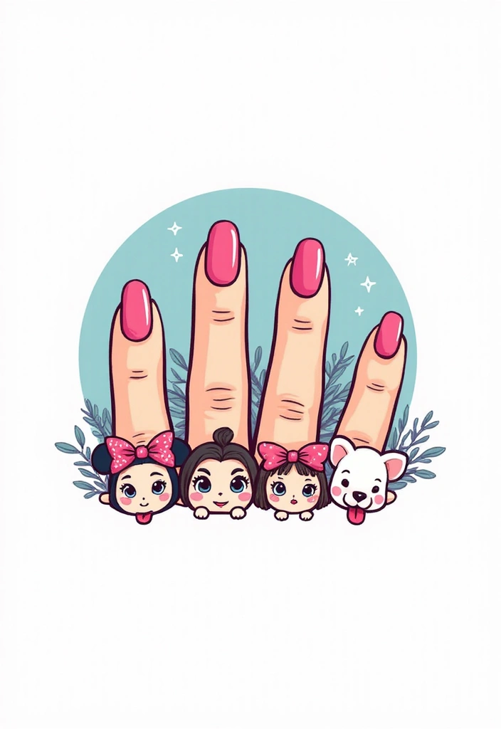30 Creative Nail Logo Ideas for Branding - 5. Playful Cartoon Characters