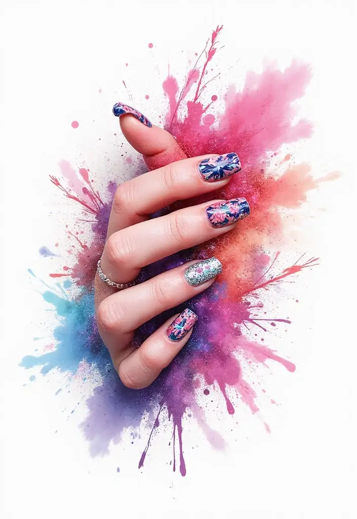 30 Creative Nail Logo Ideas for Branding - 8. Dynamic Nail Art Illustrations